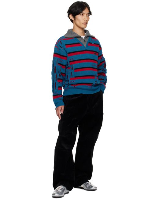 ANDERSSON BELL Black Crossover Carpenter Wide Leg Jeans for men