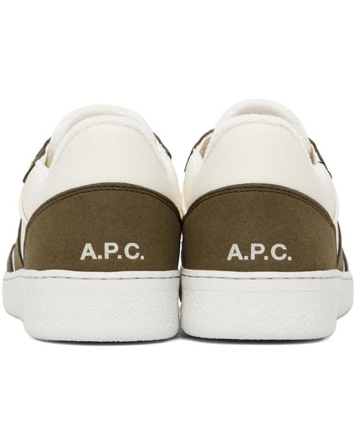 A.P.C. Black . Off-white & Khaki Plain Sneakers