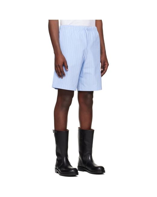 Dries Van Noten Blue Cotton Shorts for men