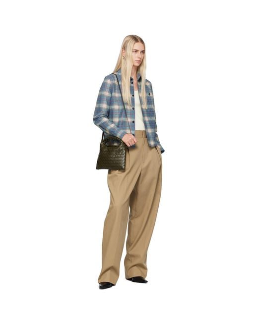 Bottega Veneta Black Khaki Mini Hop Bag