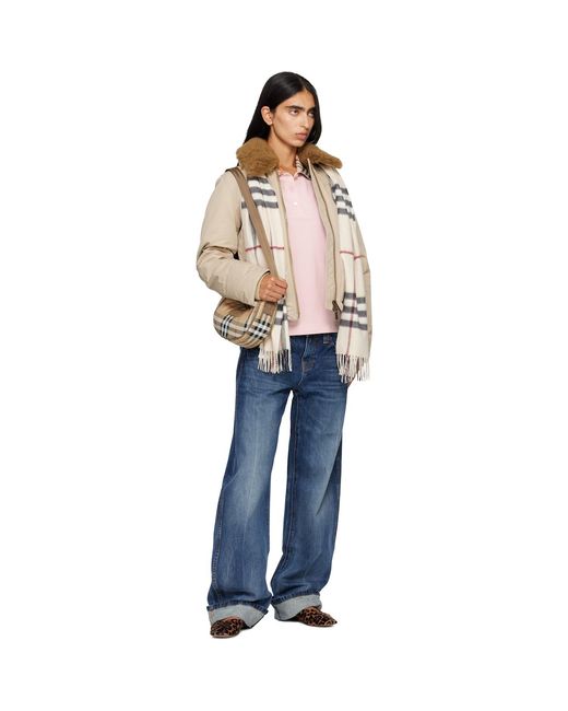 Burberry Multicolor Off- Check Cashmere Scarf