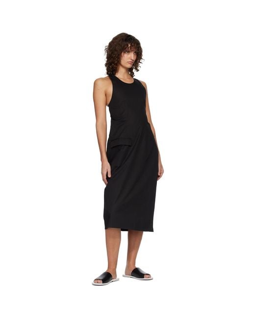Rier Black Apron Midi Dress