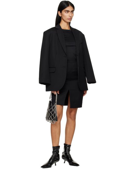 Mini-jupe vena noire Anine Bing en coloris Black
