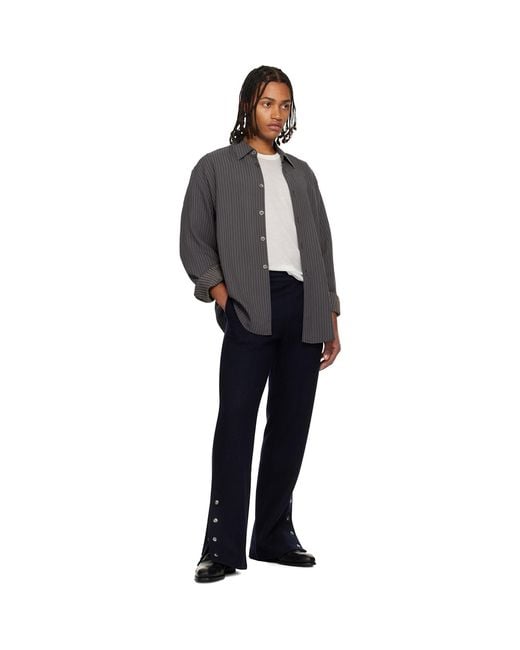 Givenchy Blue Wool Cashmere Patch Trousers for men