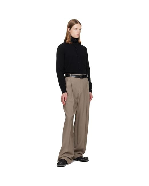 Dries Van Noten Black Collar Cashmere Cardigan for men