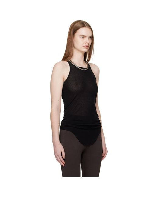 Rick Owens Black Temple Basic Rib Tank Top