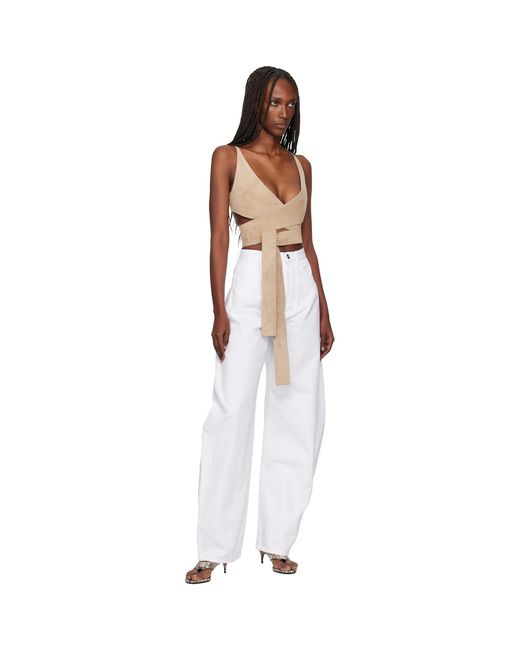 Alaïa Black Criss Cross Suede Top