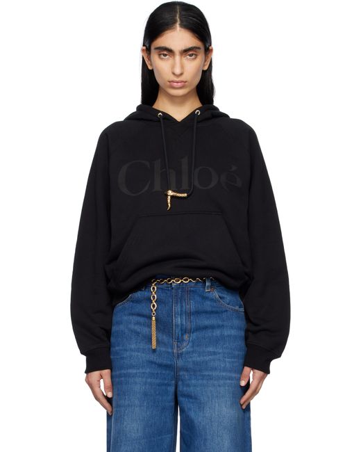 Chloé ブラック Generous ロゴ フーディ Blue
