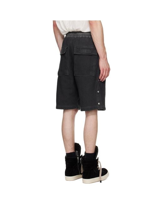 Rick Owens Black Tower Pusher Shorts for men