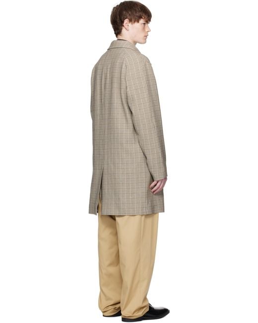 Boss Black Classic-Fit Check Pattern Coat for men