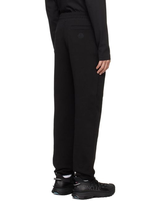Moncler Black Embroidered Sweatpants for men