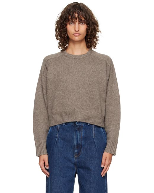 Pull Droit Bruzzi Taupe En Laine Et Cachemire À Logo Loulou de Saison en coloris Blue