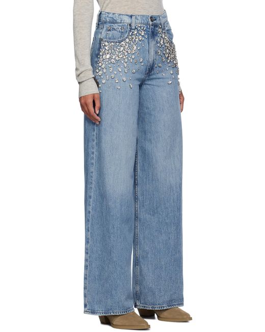 Rag & Bone Blue Featherweight Sofie Wide-Leg Jeans