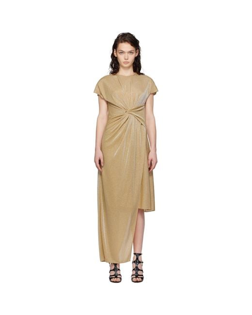 Lanvin Black Asymmetrical Lurex Maxi Dress