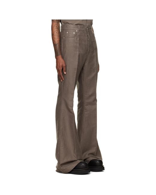Rick Owens Brown Tower Bolan Bootcut Trousers for men