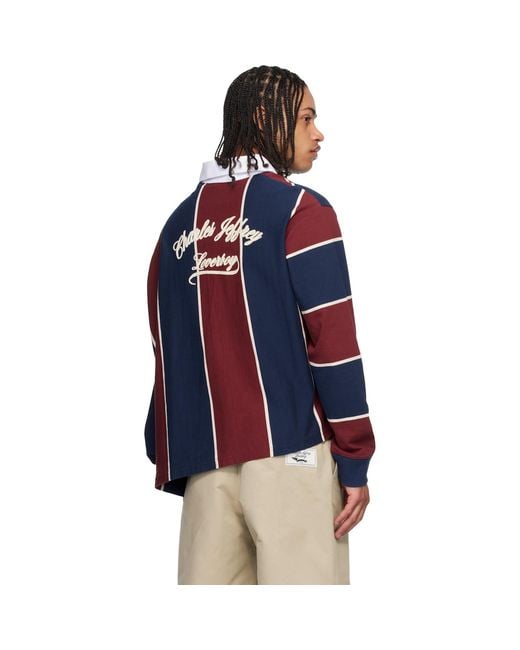Charles Jeffrey Blue Warped Polo for men