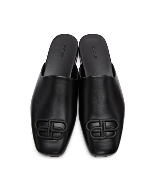 Balenciaga Black Bb Cosy Slippers for Men | Lyst