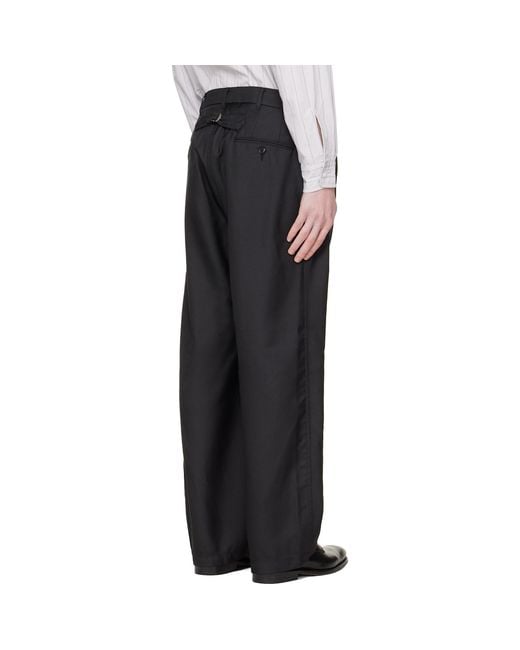 Nanamica Black Polyester Twill Club Trousers for men
