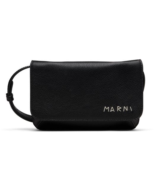 Sac À Bandoulière Noir À Logo À Effet Raccommodé Brodé Marni pour homme en coloris Black