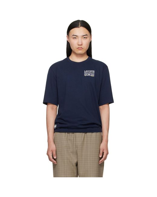 Lacoste Blue Roland-Garros Edition Graphic T-Shirt for men