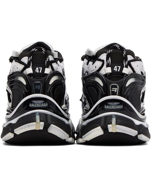 Balenciaga Black Runner Mesh And Faux-leather Low-top Trainers for men