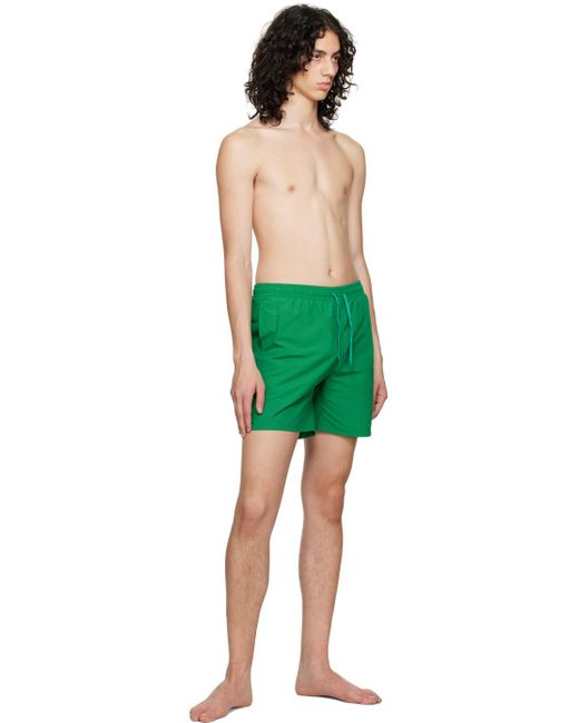 Maison Kitsuné Green Drawstring Swim Shorts for men