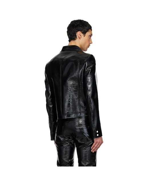 Courreges Black Reedition Vinyl Jacket for men