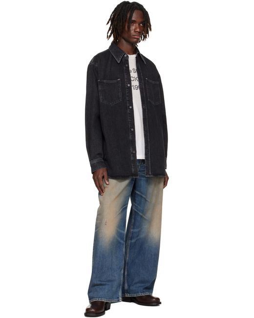 Acne Black Button-Up Denim Shirt for men