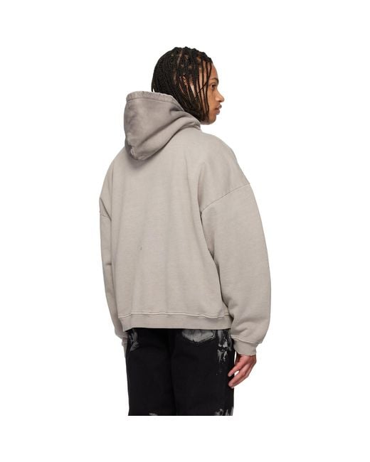 ALEXANDER DIGENOVA Gray 'Truth Serum' Shrunken Hoodie for men