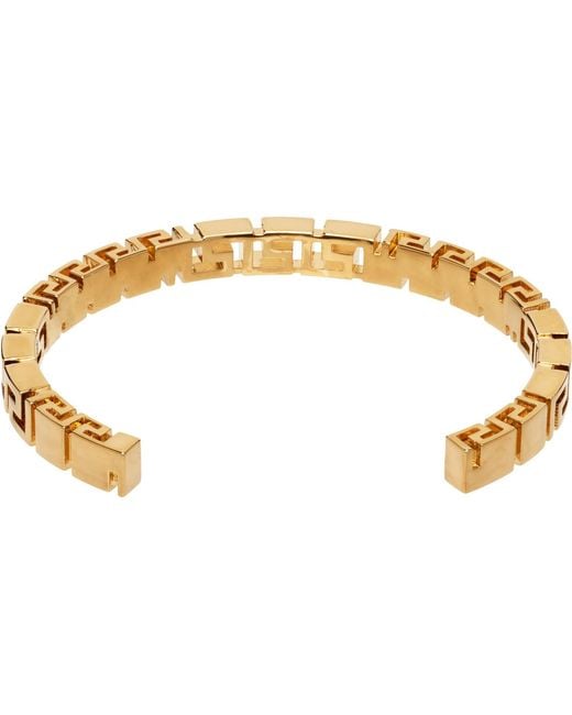 Versace Black Greca Cuff Bracelet for men