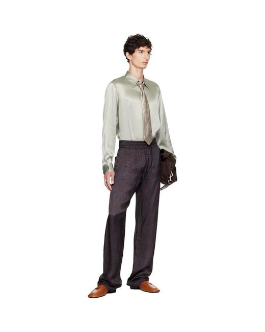 Dries Van Noten Gray Silk Shirt for men
