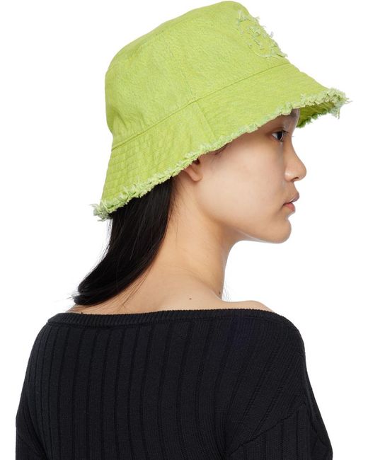 Gcds Green Distressed Bucket Hat