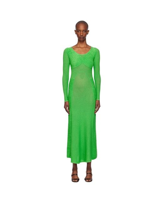 Isa Boulder Green Sweetheart Long Sleeve Maxi Dress