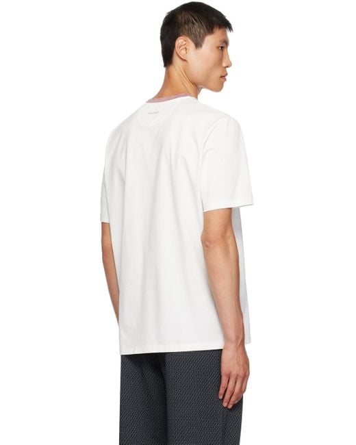Paul Smith White Graphic T-shirt for men