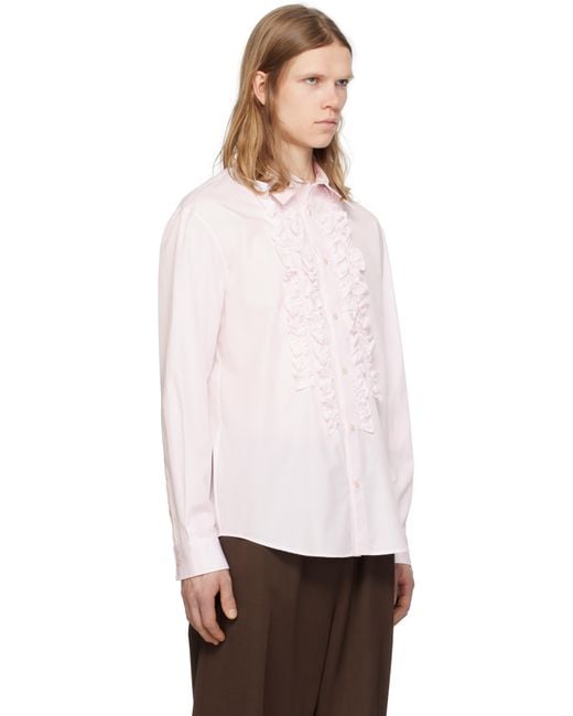 Simone Rocha White Ruffle Prom Shirt for men