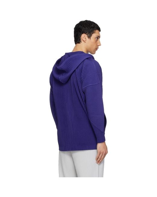 Homme Plissé Issey Miyake Blue Monthly Colors February Hoodie for men