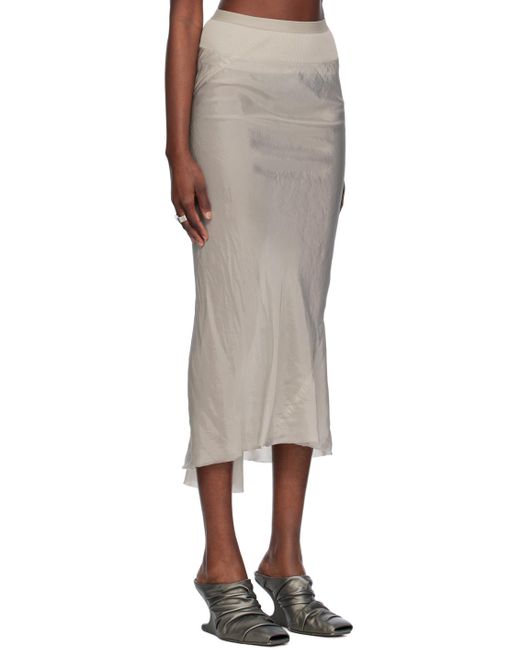 Rick Owens Black Off-white Calf Midi Skirt
