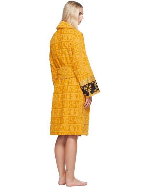 【関税込み】Versace イエロー 'I Heart Baroque' バスローブ I ♡ Baroque Bathrobe Yellow | VERSACE US