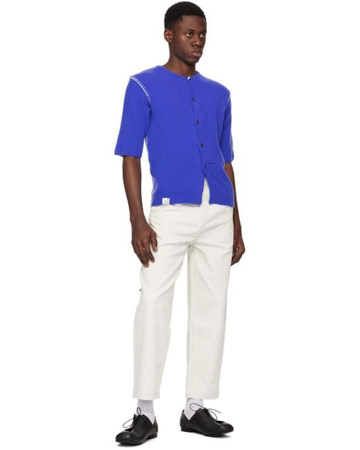 Adererror White Significant Patch Trousers for men