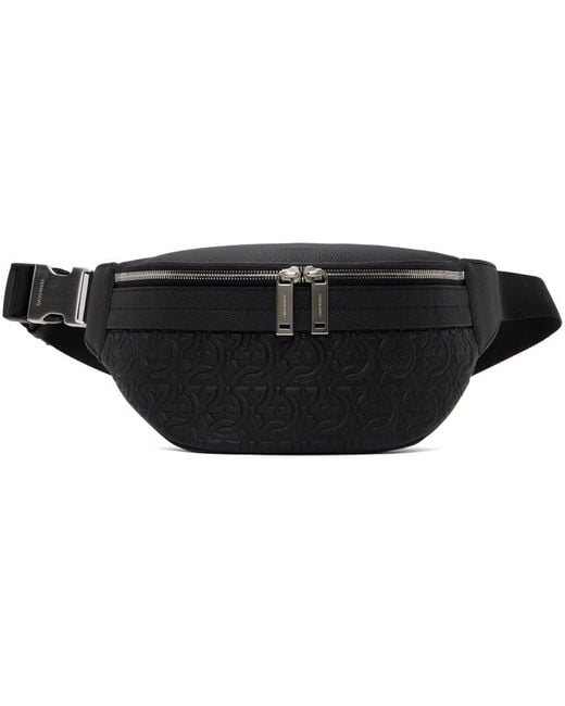 Sac-ceinture noir à motif gancini Ferragamo pour homme en coloris Black