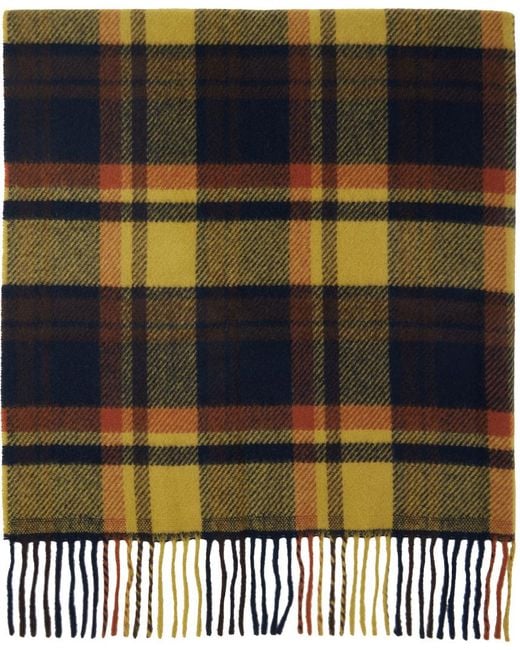 Norse Projects Blue Multicolor Checked Scarf for men