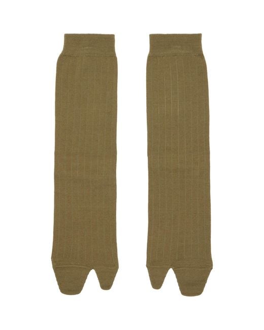 Maison Margiela Green Khaki Tabi Socks for men