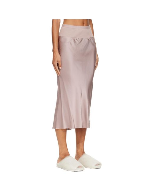 Rick Owens Pink Tower Knee Bias Midi Skirt