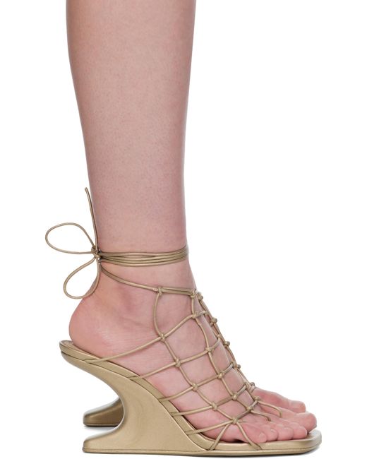 Rick Owens Brown Hollywood Web Cantilever Heeled Sandals