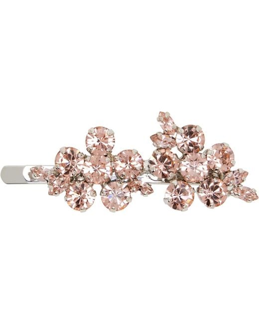 Simone Rocha Pink Mini Hellebore Flower Hair Clip