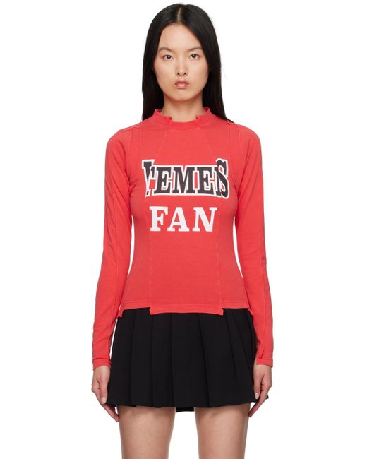 Vetements Red Deconstructed Long Sleeve T-shirt