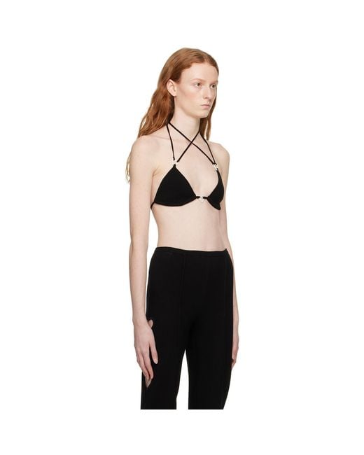 Mach & Mach Black Self-tie Top