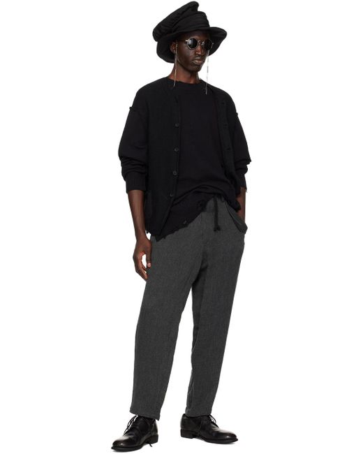 Yohji Yamamoto Black Distressed Sweater for men