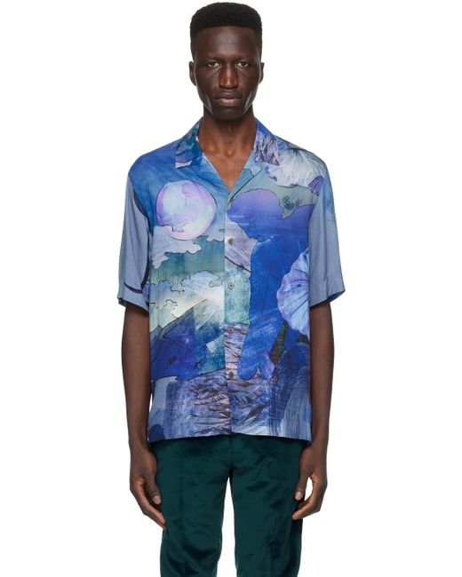 Paul Smith Blue Graphic Shirt for men