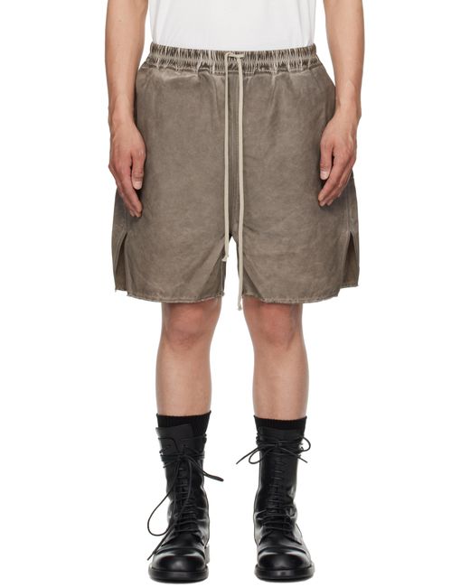 Rick Owens Natural Hollywood Long Boxers Butt Zipp Shorts for men